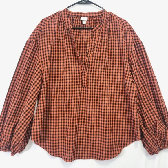 A New Day Gingham Casual Pull-Over Top size XXL - Picture 1 of 10